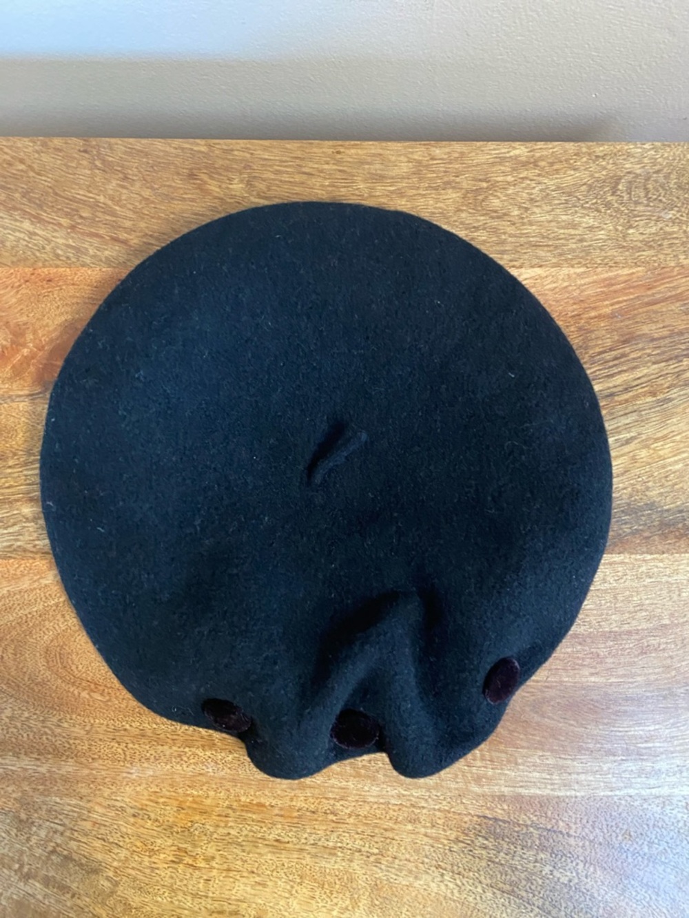 VTG 90’s Parkhurst Canada  Black Wool Beret Hat - Picture 9 of 10